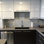 Condo Kitchen with Backsplash Being Installed