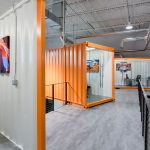 Warehouse shipping container office