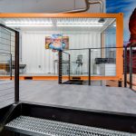 Warehouse shipping container executive office